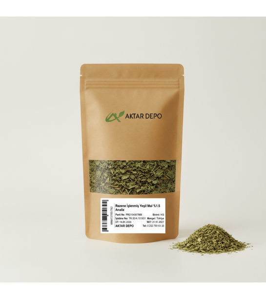 Rezene İşlenmiş Yeşil Mal %1.5 Analiz Rezene İşlenmiş Yeşil Mal %1.5 Analiz
