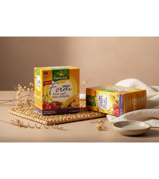 Furkan Sarı Kiraz Saplı Çay 40 Lı