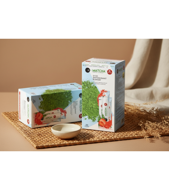 Çilekli Matcha Detox Çayı  20 Li Şase