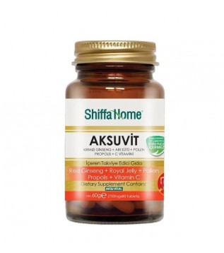 Shf Aksuvit Ginseng+royal Jel+pol.prop.cvit Tablet 80'li Shf Aksuvit Ginseng+royal Jel+pol.prop.cvit Tablet 80'li