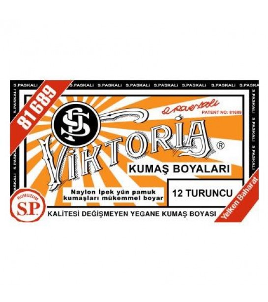 12 Kumaş Boyası Viktoria Turuncu 12 Kumaş Boyası Viktoria Turuncu