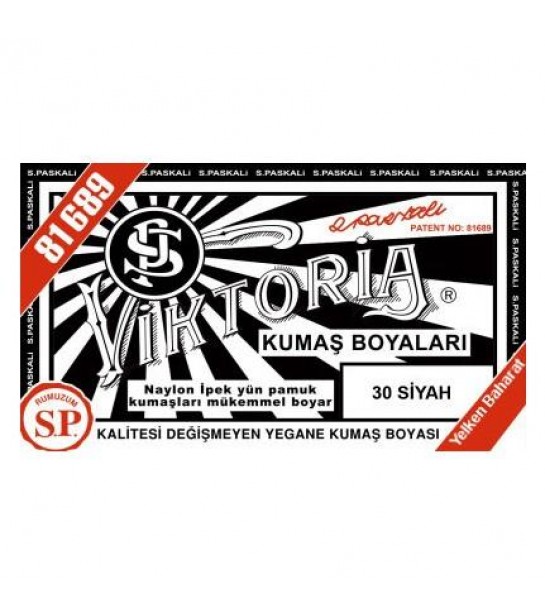 30 Kumaş Boyası Viktoria Siyah 30 Kumaş Boyası Viktoria Siyah