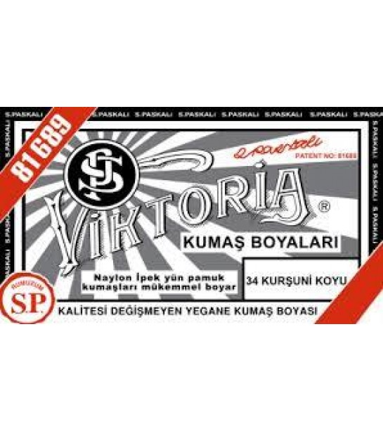 34 Kumaş Boyası Viktoria Kurşuni Koyu 34 Kumaş Boyası Viktoria Kurşuni Koyu