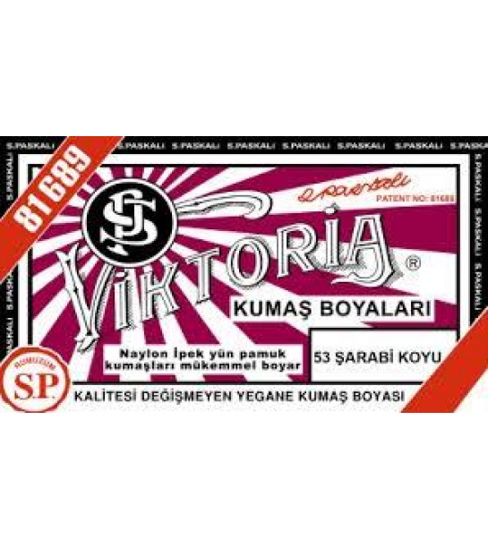 53 Kumaş Boyası Viktoria Şarabi Koyu 53 Kumaş Boyası Viktoria Şarabi Koyu