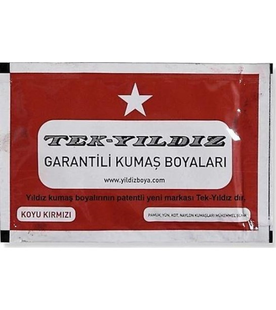 Tekyıldız Kumaş Boyası Koyu Kırmızı 09 Tekyıldız Kumaş Boyası Koyu Kırmızı 09