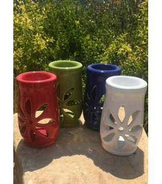 Seramik Buhurdanlık Alacalı Tombul Seramik Buhurdanlık Alacalı Tombul